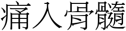 痛入骨髓 (宋體矢量字庫)