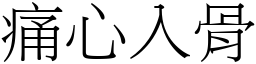 痛心入骨 (宋體矢量字庫)