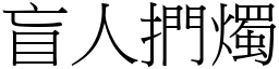 盲人捫燭 (宋體矢量字庫)