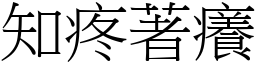 知疼著癢 (宋體矢量字庫)