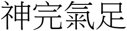 神完氣足 (宋體矢量字庫)