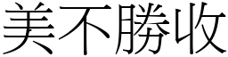 美不勝收 (宋體矢量字庫)