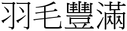 羽毛豐滿 (宋體矢量字庫)