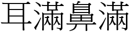 耳滿鼻滿 (宋體矢量字庫)