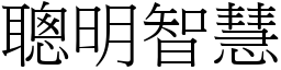 聰明智慧 (宋體矢量字庫)