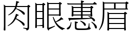肉眼惠眉 (宋體矢量字庫)