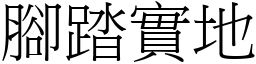 腳踏實地 (宋體矢量字庫)