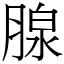 腺 (宋體矢量字庫)