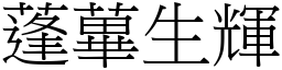 蓬蓽生輝 (宋體矢量字庫)