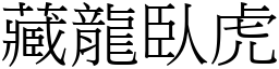 藏龍臥虎 (宋體矢量字庫)