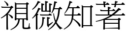 視微知著 (宋體矢量字庫)