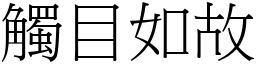 觸目如故 (宋體矢量字庫)