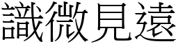 識微見遠 (宋體矢量字庫)