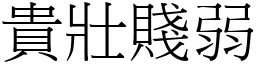 貴壯賤弱 (宋體矢量字庫)