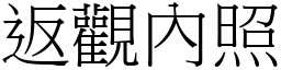 返觀內照 (宋體矢量字庫)