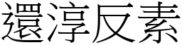 還淳反素 (宋體矢量字庫)