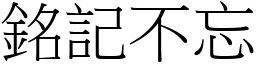 銘記不忘 (宋體矢量字庫)