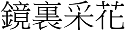 鏡裏采花 (宋體矢量字庫)