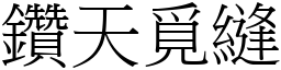 鑽天覓縫 (宋體矢量字庫)