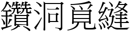 鑽洞覓縫 (宋體矢量字庫)