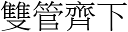 雙管齊下 (宋體矢量字庫)