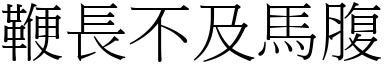 鞭長不及馬腹 (宋體矢量字庫)