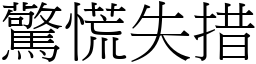 驚慌失措 (宋體矢量字庫)