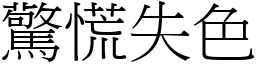 驚慌失色 (宋體矢量字庫)