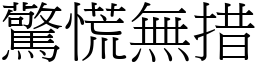 驚慌無措 (宋體矢量字庫)