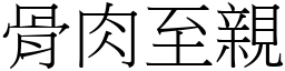 骨肉至親 (宋體矢量字庫)