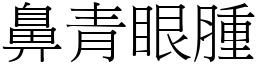 鼻青眼腫 (宋體矢量字庫)